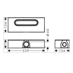  uBox, corps d'encastrement pour caniveaux de douche linéaires 33,9 cm (01001180)