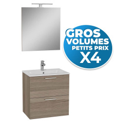 Vitra  Lot de 4 Meubles Mia   59x61x39,5 cm avec miroir, lavabo et éclairage LED, Cordoba (MIASET60C-GVP04)