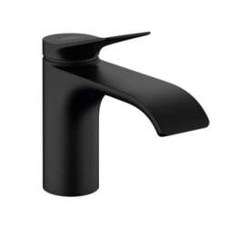 Hansgrohe Vivenis Mitigeur de lavabo 80 sans tirette ni vidage, bec cascade, noir mat (75012670)