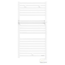 Radiateur 2012 sèche serviettes, électrique digital 750W blanc + boîtier de commande digital + barre de portage additionnelle