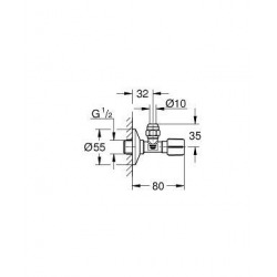  Lot de 10 robinets d'Arret 1/2 Pouces Pièce Détachée (22037000-GVP10)