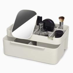 Joseph Joseph Viva grand organisateur pour cosmétiques avec miroir amovible, couleur coquille (75005)