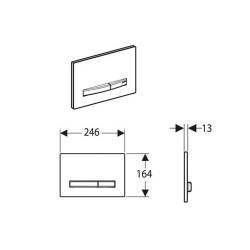  Sigma 50 plaque de déclenchement à 2 boutons, façade chrome (115.788.21.2)