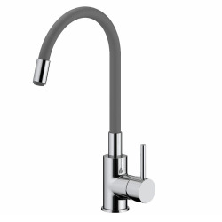 Siko mitigeur cuisine à mémoire de forme, courbe en silicone gris (SIKOBSLPRO290S)