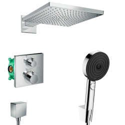 Hansgrohe Ecostat Raindance Pulsify Set de douche encastré tout en 1 avec douche de tête 300 XXL + Douchette 3 jets Performance