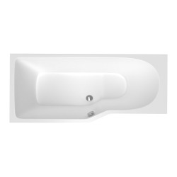 Siko 160x80 cm Beata Plus baignoire bain douche asymétrique acrylique positionnement gauche, sans pieds, blanc (BE1600LPLUS)