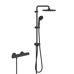 Grohe Set Vitalio start system 250 mitigeur thermostatique + colonne de douche, tête de douche XXL 250 mm + Douchette 1 jets, noir mat