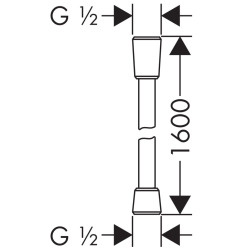  Flexible de douche Isiflex 1,60 m, noir mat (28276670)