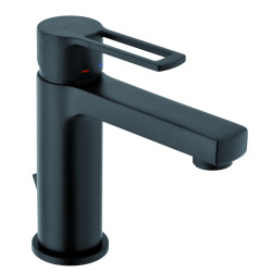 Paffoni Vallone mitigeur lavabo avec tirette et vidage, noir mat (RIN075NO)
