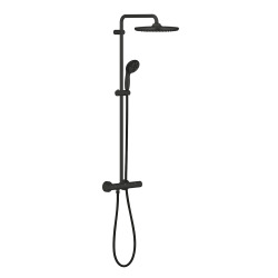 Grohe Vitalio start system 250 colonne de douche thermostatique, tête de douche XXL 250 mm + Douchette 2 jets noir mat (G-266772430)