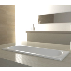 Project Baignoire droite 150x70x39, en acier émaillé, Blanc (SATVPRO150)