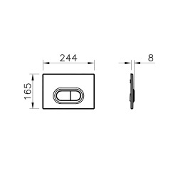 Loop O plaque de déclenchement double touche, blanc brillant (740-0500)