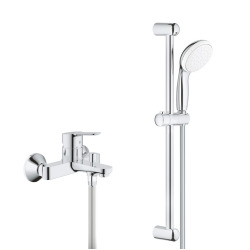 Grohe Set Mitigeur monocommande  Bain/douche + Ensemble de douche complet 1 jet Tempesta 100 (MitigeurBD1-TEMPESTA4)