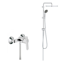 Grohe Vitalio Start System 250 Cube Colonne de douche + Mitigeur de Douche Monocommande BauEdge (MITIGEURD1-VITALIOCUBE1)