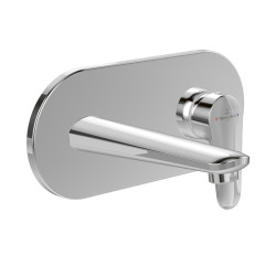 Villeroy & Boch O.Novo Mitigeur monocommande de Lavabo , Mural, avec vidage, Chrome (TVW10511211061)