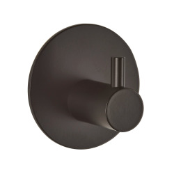 Patère murale adhésive en acier inoxydable, noir mat (HACEKNALEP1KMC)