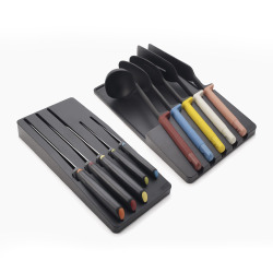 Joseph Joseph Elevate™ Set de 5 couteaux + 5 ustensiles de cuisine avec rangement, noir (10566)