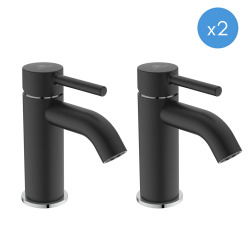Ideal Standard KOLVA lot de 2 mitigeurs lavabo monocommande, noir mat (BD026U4-DUO)