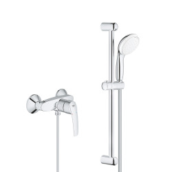 Grohe Set Mitigeur monocommande douche avec Limiteur de température + Ensemble de douche 2 jets Tempesta 100 (32279001-Tempesta1)