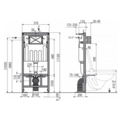 Swiss Aqua Technologies Pack WC bâti-autoportant + WC SAT sans bride fixations invisibles + Abattant softclose + Plaque chrome mat (SMART-SATrimless-5)