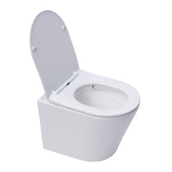 Pack WC Bâti-support + WC Swiss Aqua Technologies Infinitio sans bride, fixations invisibles + Plaque blanche (InfinitioGeb3)