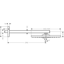 Douche de tête Raindance E300, 1 jet avec bras de douche, noir mat (26238670)