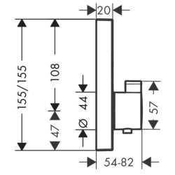  Set de finition ShowerSelect pour mitigeur thermostatique encastré avec 2 fonctions, noir mat (15763670)