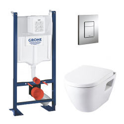 Grohe Pack WC Rapid SL autoportant + cuvette SM10 + plaque Skate Cosmo chrome