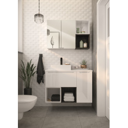 Etagère Naturel Stilla 30x30x44 cm blanc mat (STILLAA03002B)