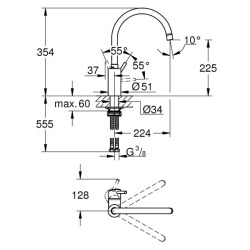  CONCETTO -  Mitigeur monocommande évier, Chrome (32661003)