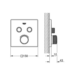  Grohtherm SmartControl Thermostatique pour installation encastrée 2 sorties (29124000)