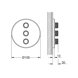  Grohtherm SmartControl Panneau de contrôle 3 sorties, Hard Graphite brossé (29122AL0)
