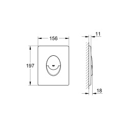  Start Plaque de commande double touche, Chrome (38964000)