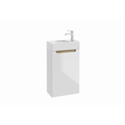 Naturel Meuble de salle de bain avec lavabo en céramique, Stilla, 39x60x22 cm blanc (STILLAD04008U)