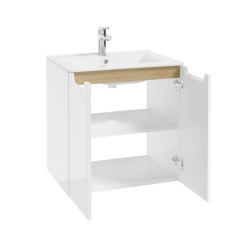  Meuble de salle de bain avec lavabo Naturel Stilla 60x60x45 cm blanc (STILLAD06033U1)