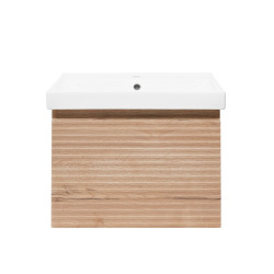 Naturel Meuble de salle de bain avec vasque Naturel Savona 58x43x44,8 cm chêne halifax mat (SAVONA60DHU1)