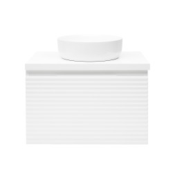  Meuble de salle de bain sous lavabo Naturel Savona 78x43x44,8 cm blanc brillant (SAVONA80BID)