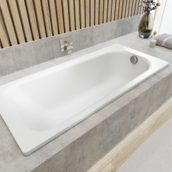 Saniform Plus 150x70 cm Baignoire rectangulaire en acier émaillé, sans pieds, blanc alpin (111600013001)