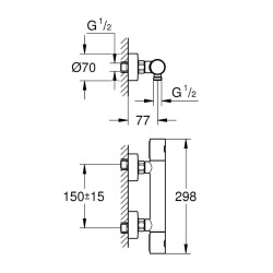  Grohtherm 1000 Cosmopolitan M Mitigeur thermostatique Douche (34065AL2)