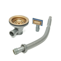  Swiss Aqua Technologies Aurum Évier de cuisine encastrable inox 304, 1 bac, 55x45x21 cm, Cuivre brossé PVD