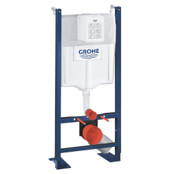  Pack WC Bâti Autoportant Rapid SL + WC sans bride Vitra Normus + Abattant softclose + Plaque chrome (ProjectNormusRimless-1)