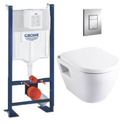 Grohe Pack WC Rapid SL autoportant + cuvette SM26 sans bride + plaque Skate Cosmo chrome (ProjectSM26-1)