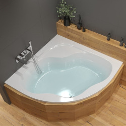 Laguna Syntia Plus Baignoire d'angle, 150x150 cm, acrylique, gauche et droite, Blanc (SY1500PLUS)