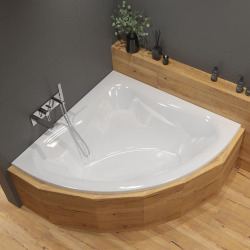  150x150 cm Royale baignoire d'angle en acrylique, gauche et droite, sans pieds, blanc (RO1500NEW)