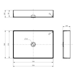  Aurum Vasque à poser en Acier inoxydable 304, 55x38x11cm sans trop-plein + Bonde, Or brossé PVD (SATAUR5538BG)