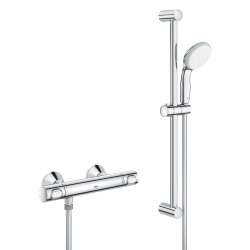 Grohe Precision Flow Mitigeur Thermostatique Douche 1/2" avec Ensemble de Douche, Chrome (34800000)