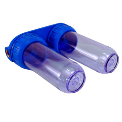 Double filtre ½, avec 1 cartouche 5 microns + 1 double cartouche 5 microns, (SATHF12D)