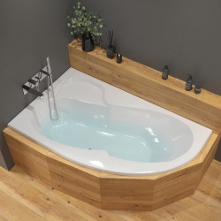 Vanda II Baignoire rectangulaire, 170x70cm orientation gauche et droite, en acrylique, avec pieds, Blanc (CP21000000-SET)