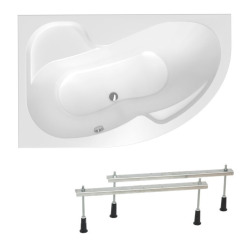 Vanda II Baignoire rectangulaire, 170x70cm orientation gauche et droite, en acrylique, avec pieds, Blanc (CP21000000-SET)