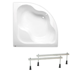 Vanda II Baignoire rectangulaire, 170x70cm orientation gauche et droite, en acrylique, avec pieds, Blanc (CP21000000-SET)